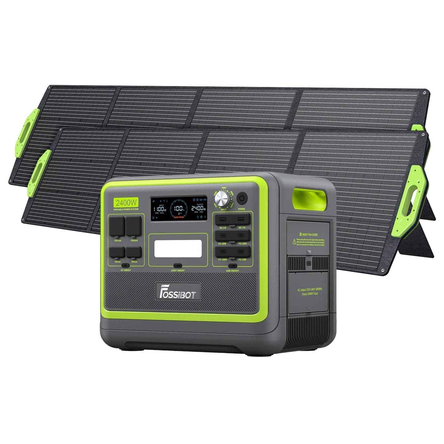 FOSSiBOT F2400 con dos paneles solares plegables